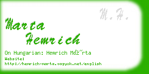 marta hemrich business card